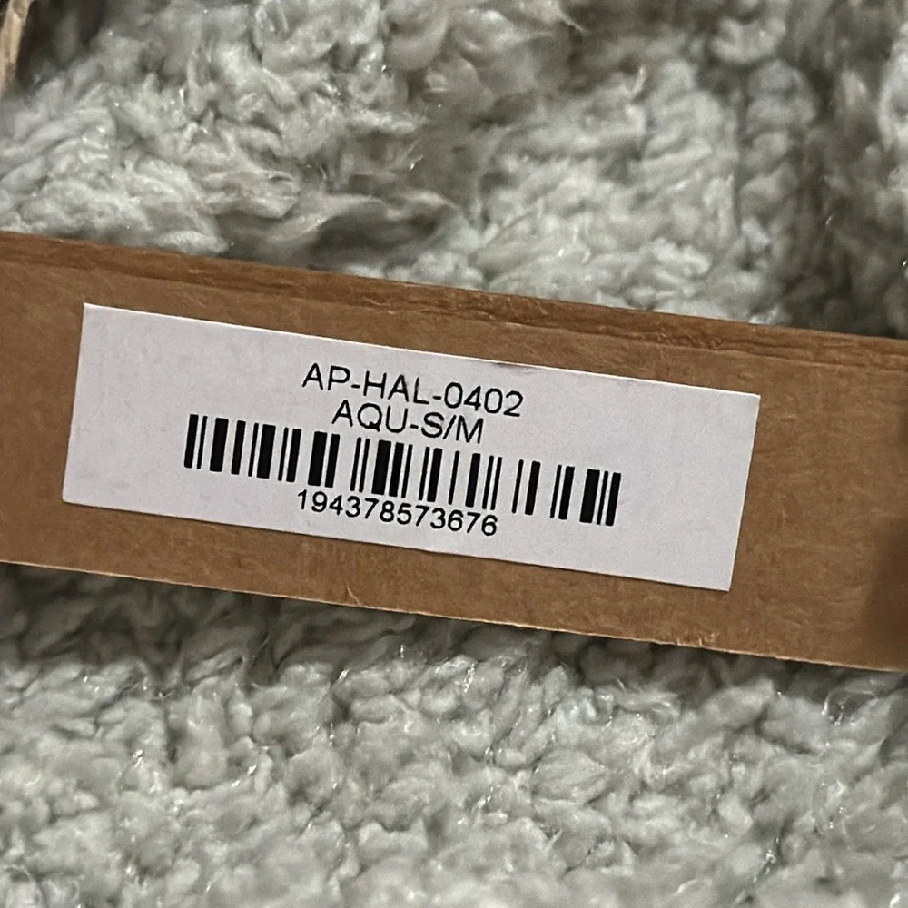 Skims Cozy Knit Halter Bra Top Aqua Loungewear NWT-Small/Medium